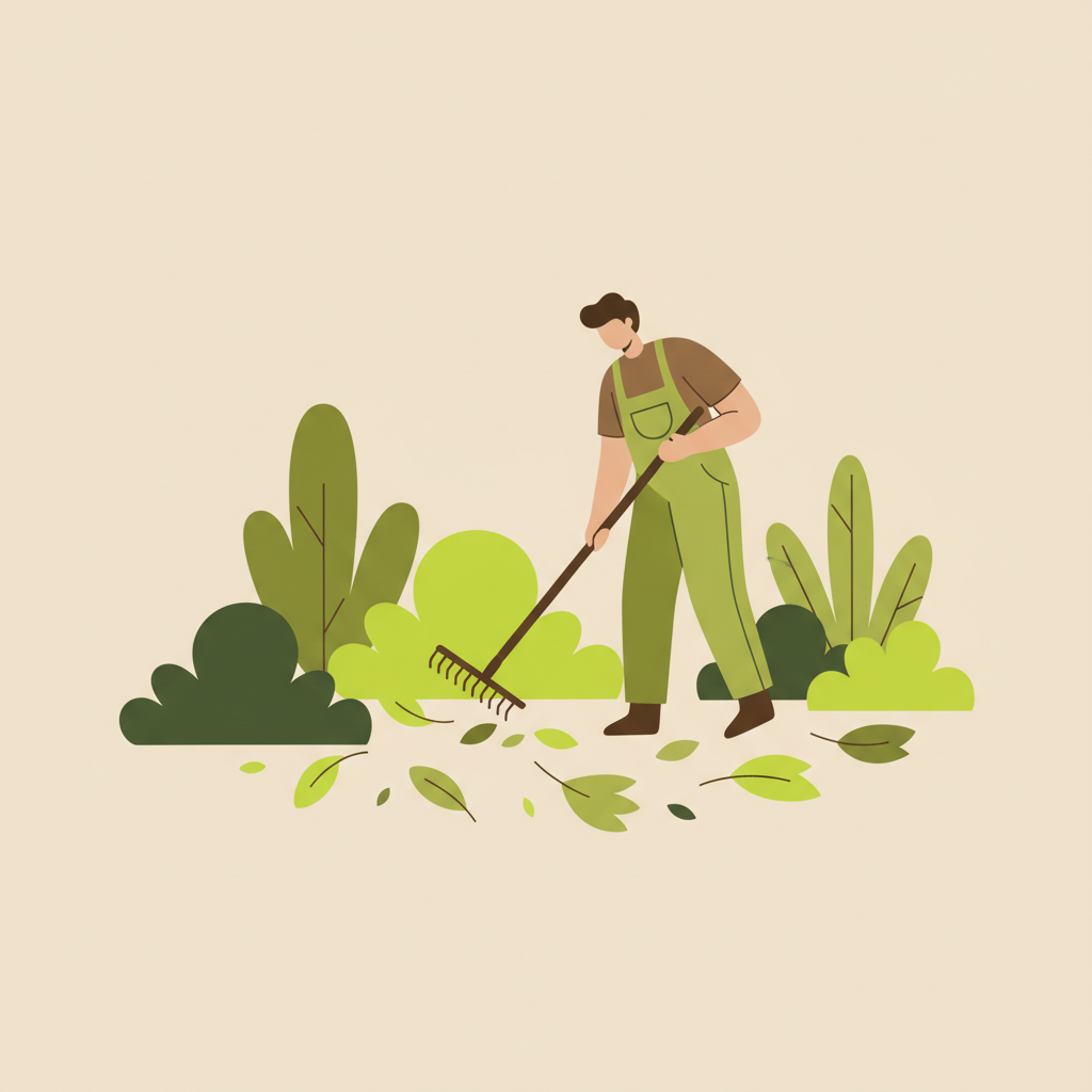 Illustration zur laufenden Gartenpflege